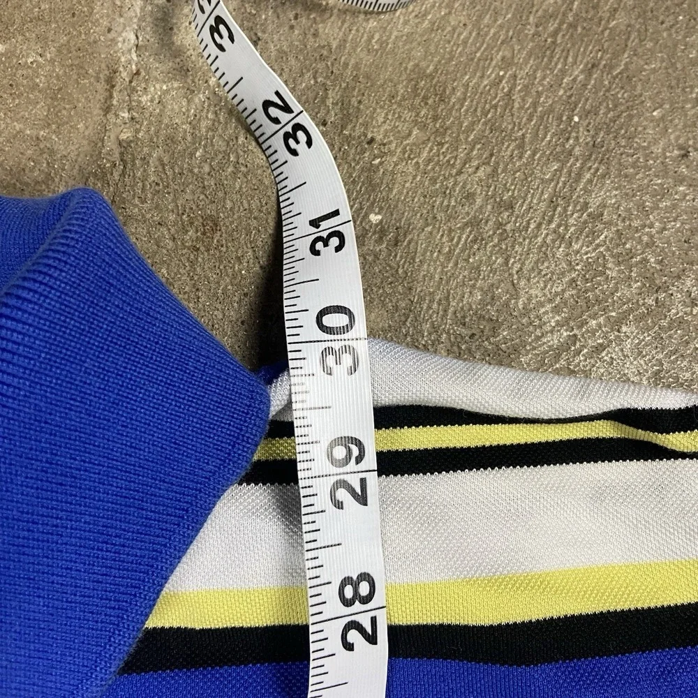 Vintage 90s Polo Golf Ralph Lauren Polo Shirt Size XL Blue Striped Blue Pony